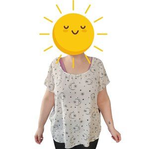 Torrid Moon and Stars Blouse Size 2